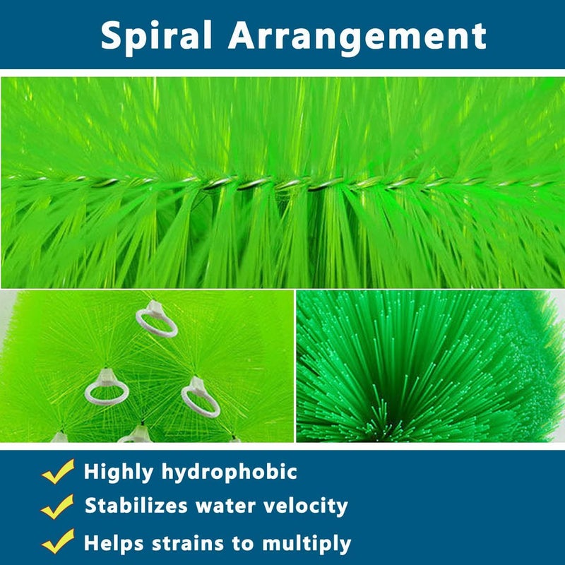 RINOO Store 10 Packs Fish Pond Filter Brushes Set for Koi Pond Fish Tank Aquarium Water Garden Pond Skimmer Filter Cleaning Brush 12 Inch by 4.7 Inch (Green) - Image 3